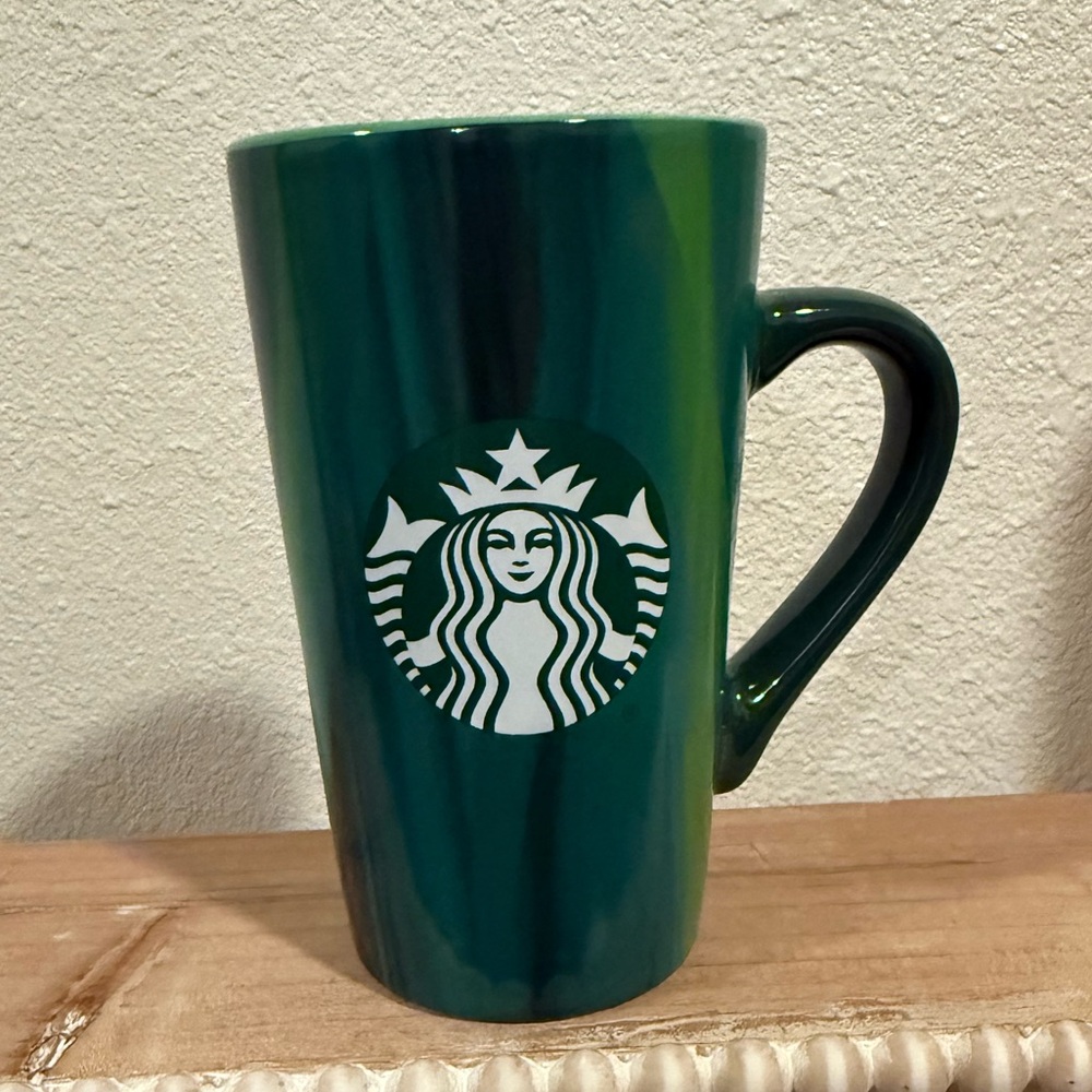 Starbucks Tall Green Coffee Mug 16oz Classic Siren Logo Tapered Latte Cup 2022